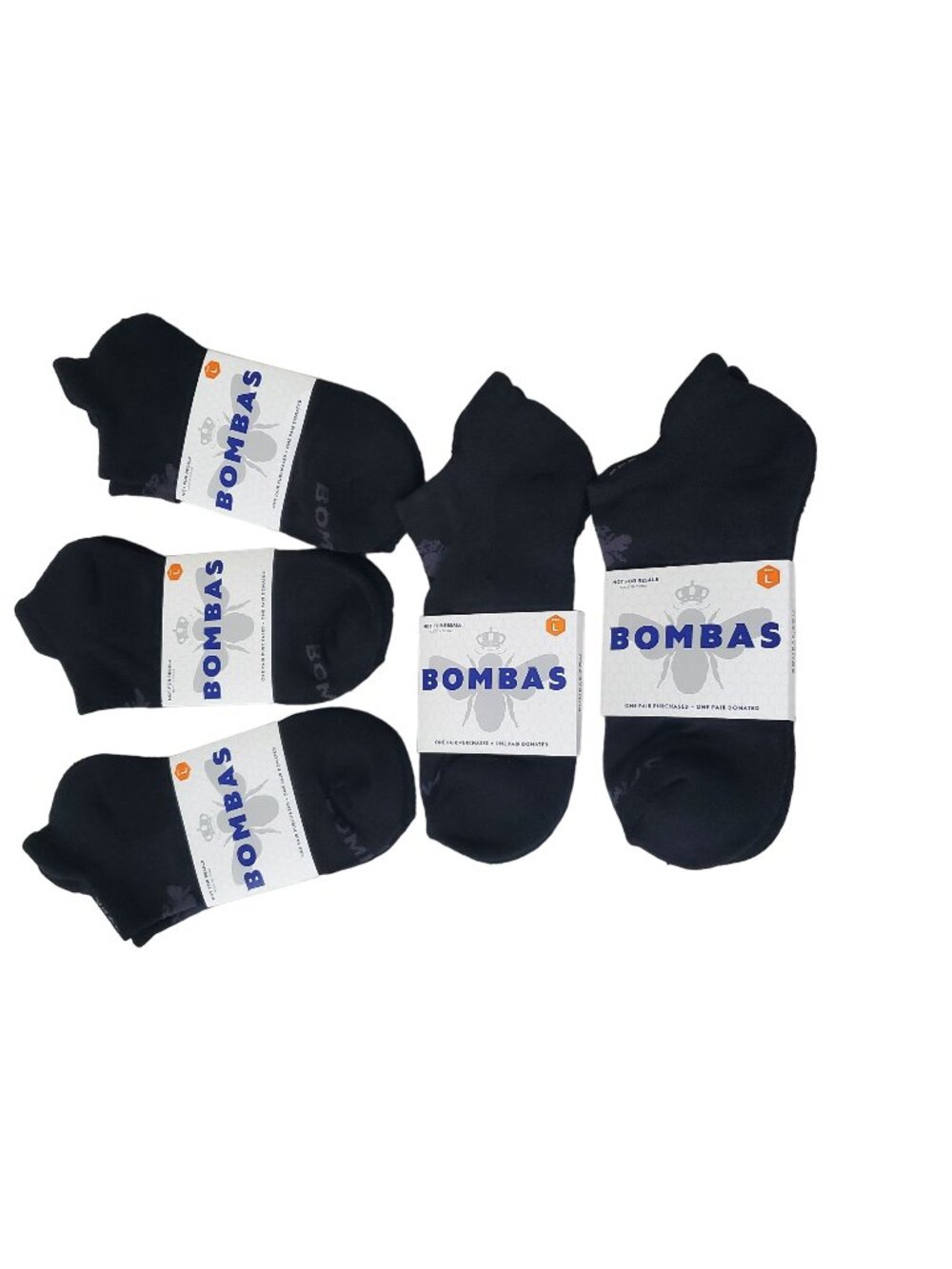 Bombas ankle socks tech ankle 5 pairs women/men sz large honeycomb cushion black